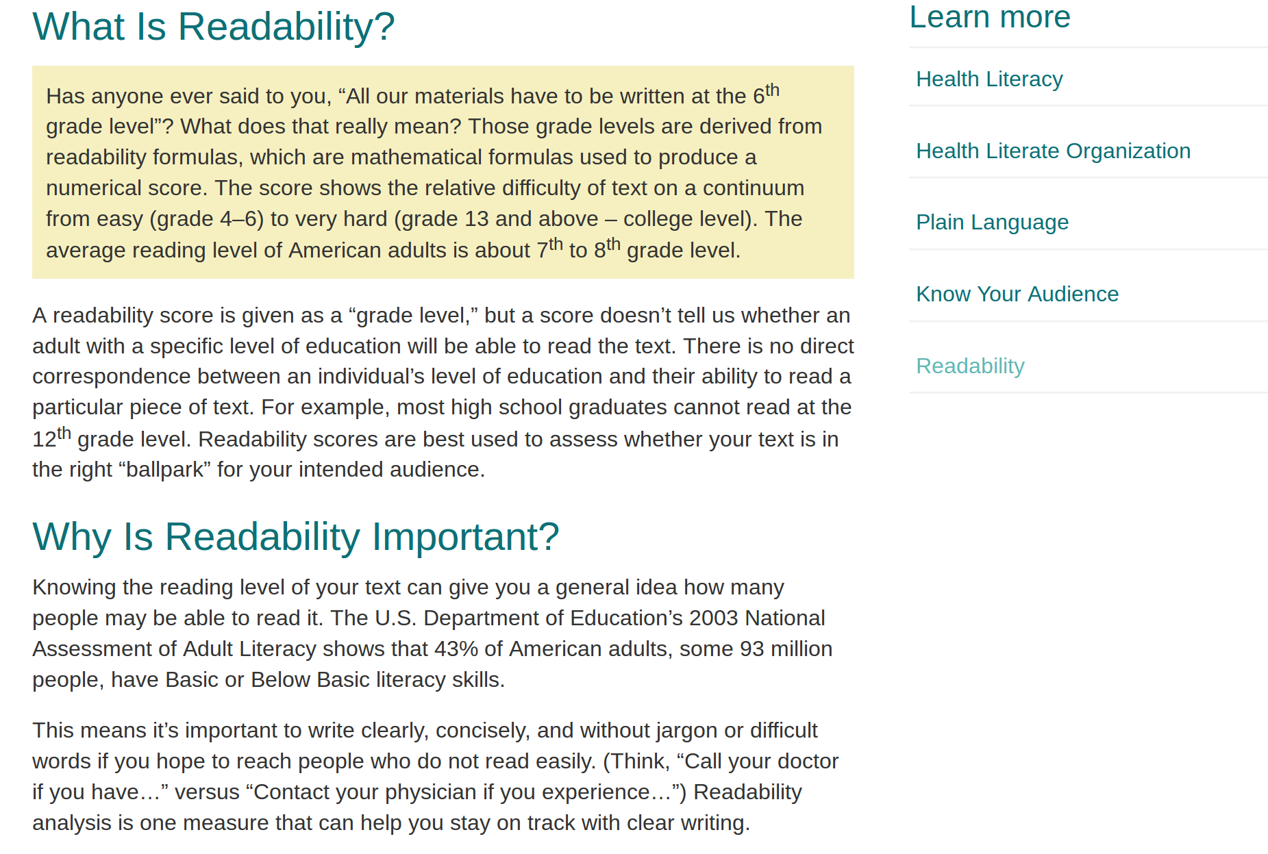 readability